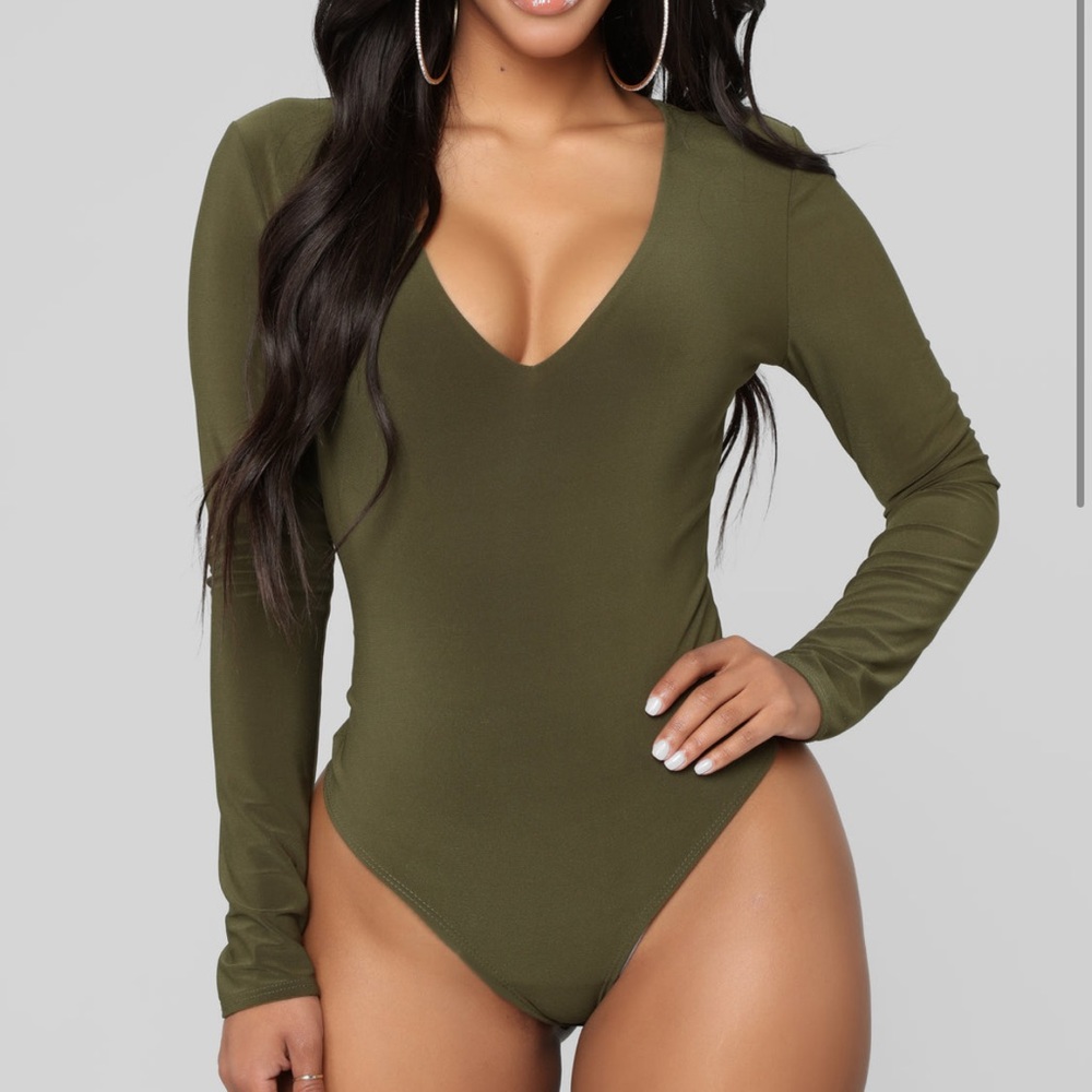 V neck body suit